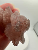Small Nine Tail Fox Carvings Labradorite/Strawberry Quartz