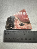 Natural Rhodochrosite Slab #16 – Vivid Raspberry Pink with Black Matrix & Banding