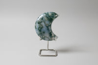 Moss Agate Carved Moon #4