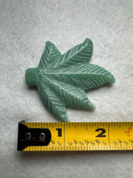 Green Aventurine Cannabis Leaf Carving #5