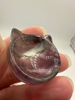 Cat Head Shape Rainbow Fluorite Bowl Carving #5