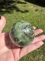 Natural Green Diopside Crystal Sphere 327g – Polished Gemstone #3