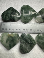Green Mica in Quartz Heart | Polished Natural Crystal Heart | Green Mica Quartz Pocket Stone BIN #2