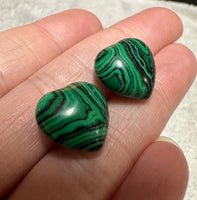 Malachite Imitation Heart Pair