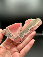 Natural Rhodochrosite Slab #18 – Pink Banded Mineral Specimen with Gray Matrix