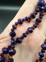 Velvet Amethyst Graduated Faceted Glass Bead Strands for Jewelry Making