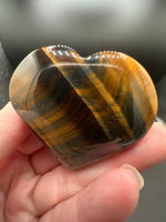 Natural Blue Tiger Eye (Hawk's Eye) Polished Crystal Heart