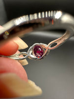 Natural Purple Garnet Adjustable Stainless Steel Ring – Faceted Gemstone Ring