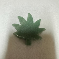 Green Aventurine Cannabis Leaf Carving #4