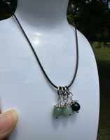 Set of Three Stone/Glass Charm Necklace