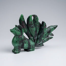 Ruby in Zoisite Nine-Tailed Fox Carving #2