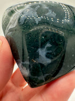 Moss Agate Carved Heart #5
