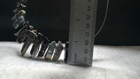 Rainbow & Black Handmade Natural Crystal Crown Headband – Aura-Coated Crystal Points & Crescent Moon