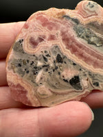 Rhodochrosite Slab #6 – Pink Banded Natural Stone Specimen with Matrix & Natural Cavity
