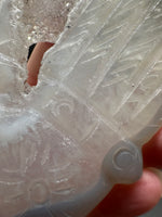 Druzy Agate Geode Indigenous-Inspired Profile Headdress Carving #6