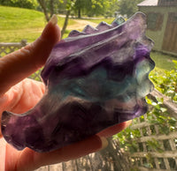 Fluorite Dragon Head Carving #12