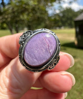 Natural Charoite Ring #10