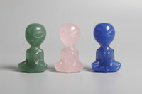 Carved Gemstone Yoga Alien