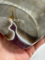 Large Amethyst Dendritic Agate Heart with Stand #3