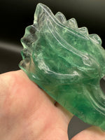 Natural Green Fluorite Dragon Head Carving #2 – 364g