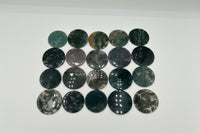 Moss Agate Round Polished Slices, Set of 3