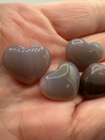 Natural Botswana Agate 18mm Shaped Heart with Flat Back – Polished Gemstone Cabochon