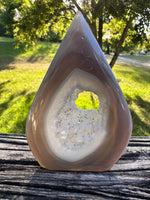 Agate with Druzy Arrow Shape Tower