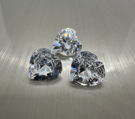 White Cubic Zirconia 10mm Heart