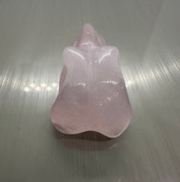 Rose Quartz Raven Skull Carving