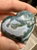 Moss Agate Carved Heart #1