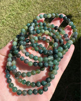Moss Agate Bracelet Nice Quality 6mm 7.5”