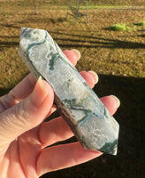 Moss Agate Double Terminated Point #3