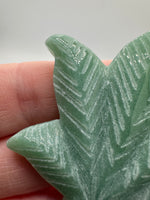 Green Aventurine Cannabis Leaf Carving #5