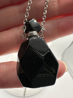 Black Obsidian Perfume/Essential Oil Bottle Necklace