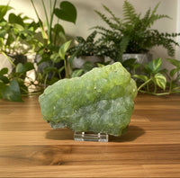 Prehnite mixed with Green Tourmaline Raw Specimen #2