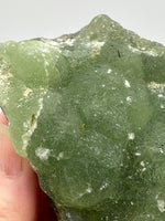 Prehnite mixed with Green Tourmaline Raw Specimen #9