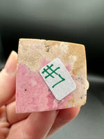 Rhodochrosite Four-Sided Tower #7 – Pink & Cream Natural Mineral Patterns
