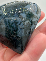 Moss Agate Carved Heart #6
