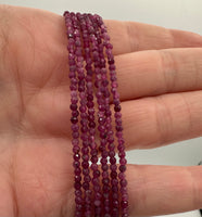 Natural 2mm Ruby Faceted Necklaces