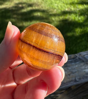 Yellow with Purple Fluorite Sphere #1