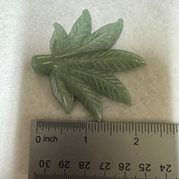 Green Aventurine Cannabis Leaf Carving #1