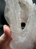 Druzy Agate Geode Indigenous-Inspired Profile Headdress Carving #6