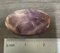 Amethyst Mixed with Stripe Agate Palm Stone #5 (small rainbows)