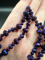 Velvet Amethyst Graduated Faceted Glass Bead Strands for Jewelry Making