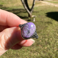 Natural Charoite Ring #43