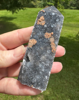 Black Chalcedony Sphalerite Obelisk Tower #6