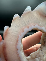 Druzy Agate Geode Indigenous-Inspired Profile Headdress Carving #10