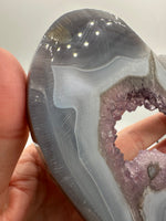 Large Amethyst Agate Heart with Stand #2