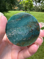 Moss Agate Polished Round Slice #24