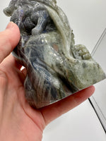 Labradorite Dragon Castle Carving